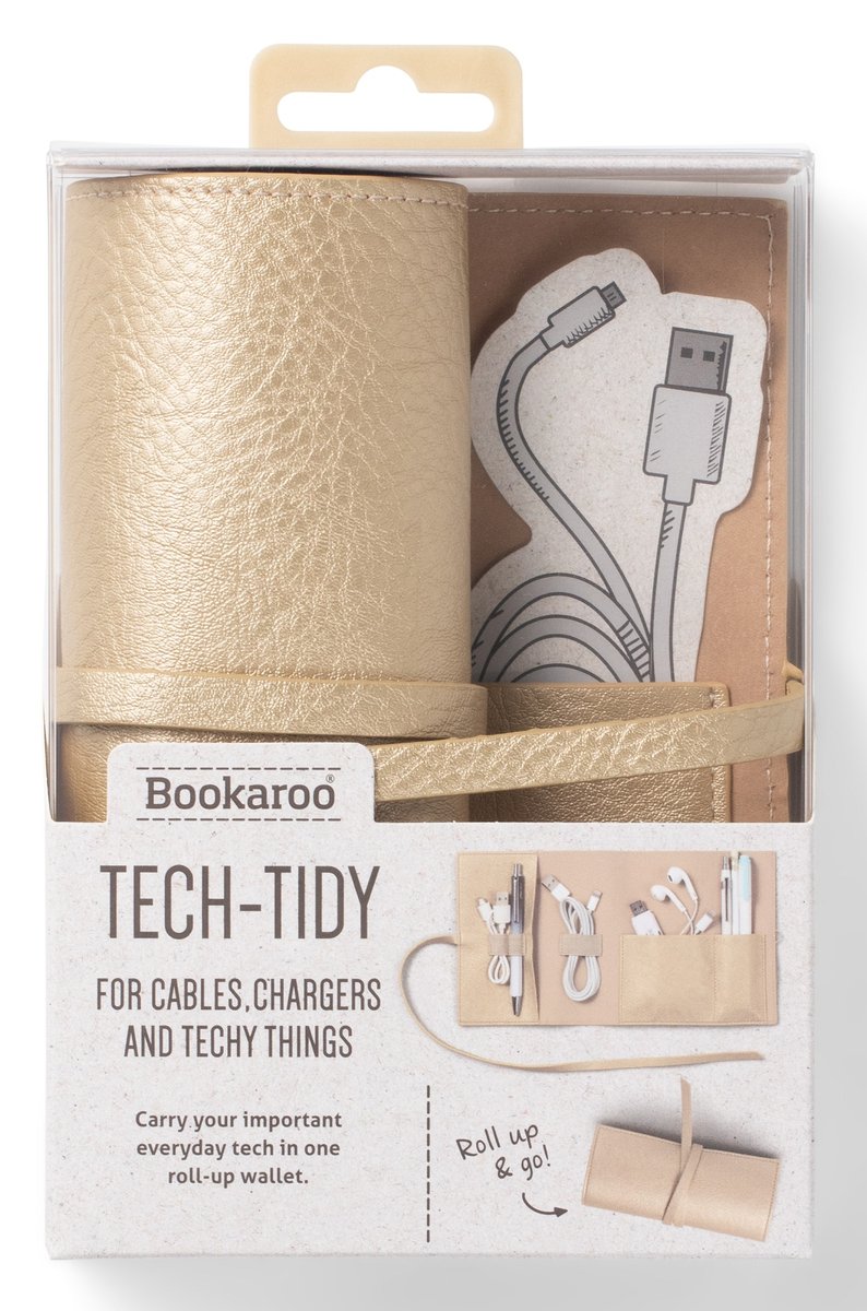 IF, organizer podróżny złoty bookaroo travel tech-tidy