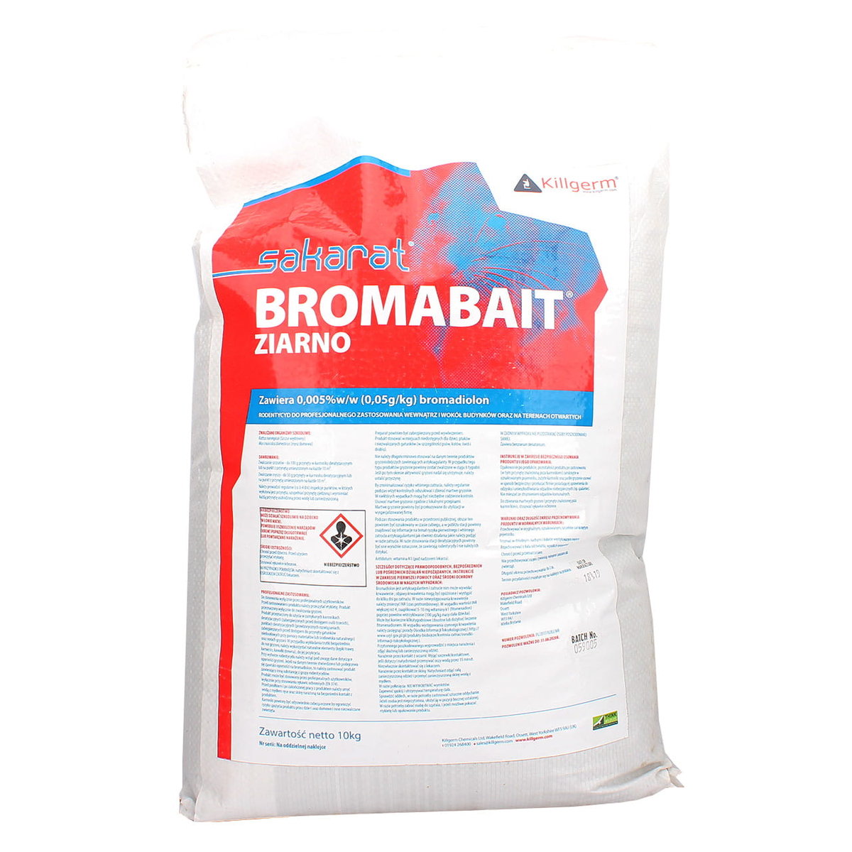 Zatrute Ziarno, Trutka Zbożowa Na Myszy I Szczury Sakarat Bromabait 10 Kg