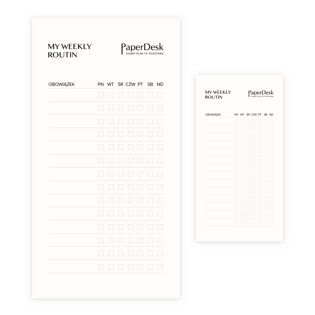 Mini Papierowy Planner - Tracker Nawyków