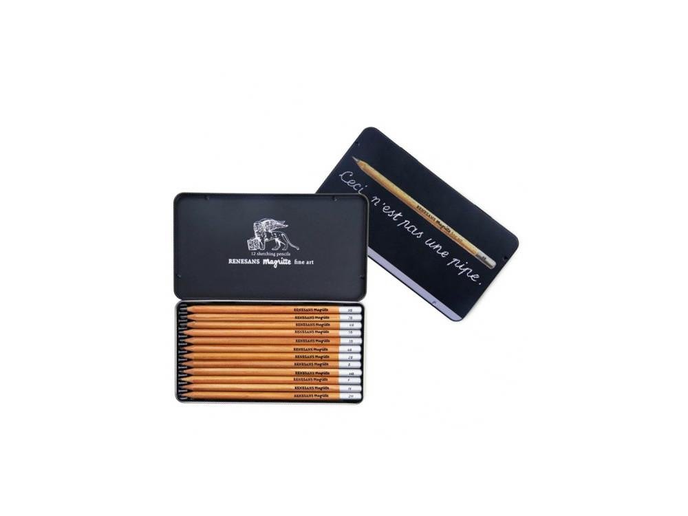 Renesans Komplet Ołówków Magritte 12 Szt(2H-8B) W Metalowej Kasecie