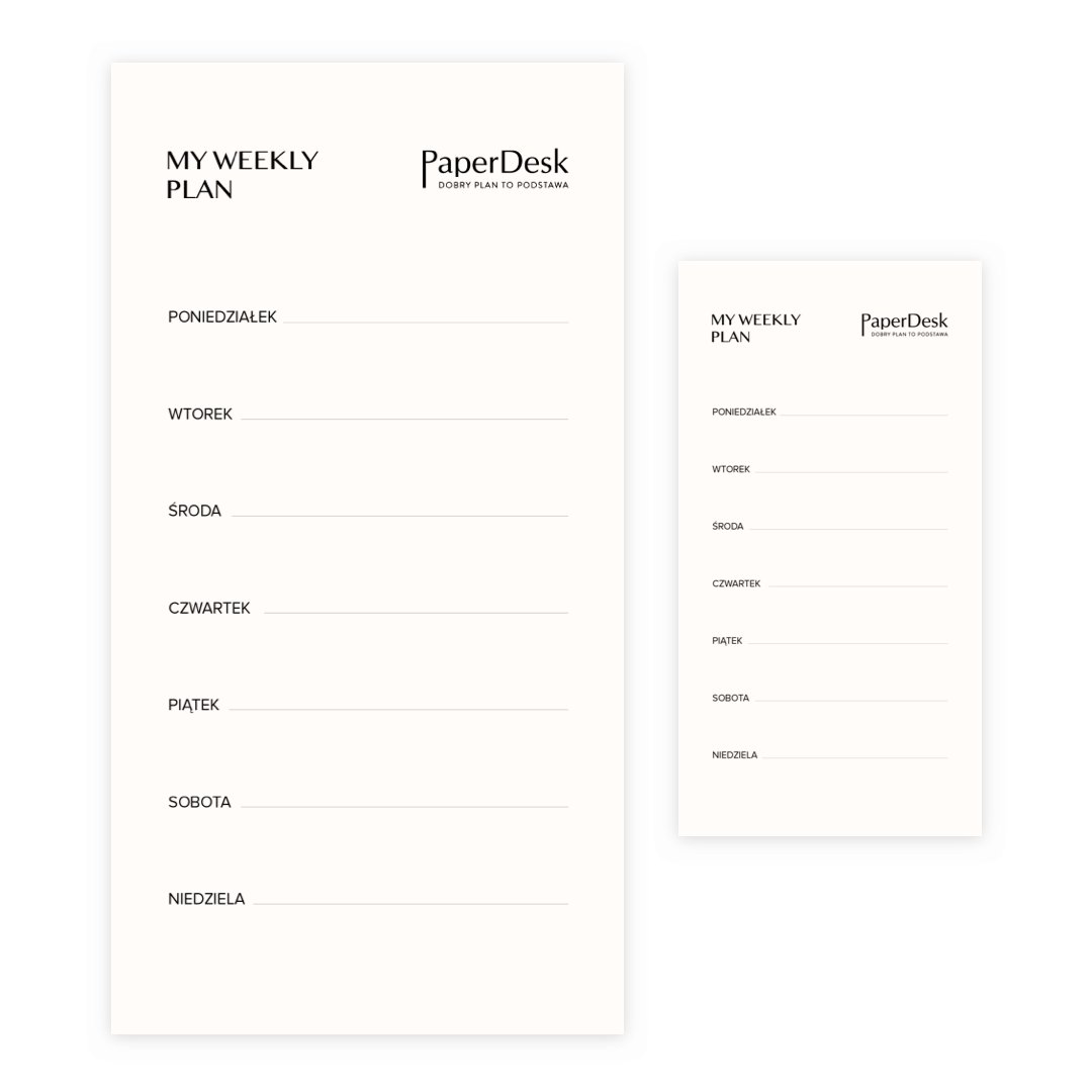 Mini Tygodniowy Planner Z Odrywanymi Karkami - Tygodniowa Lista Zadań