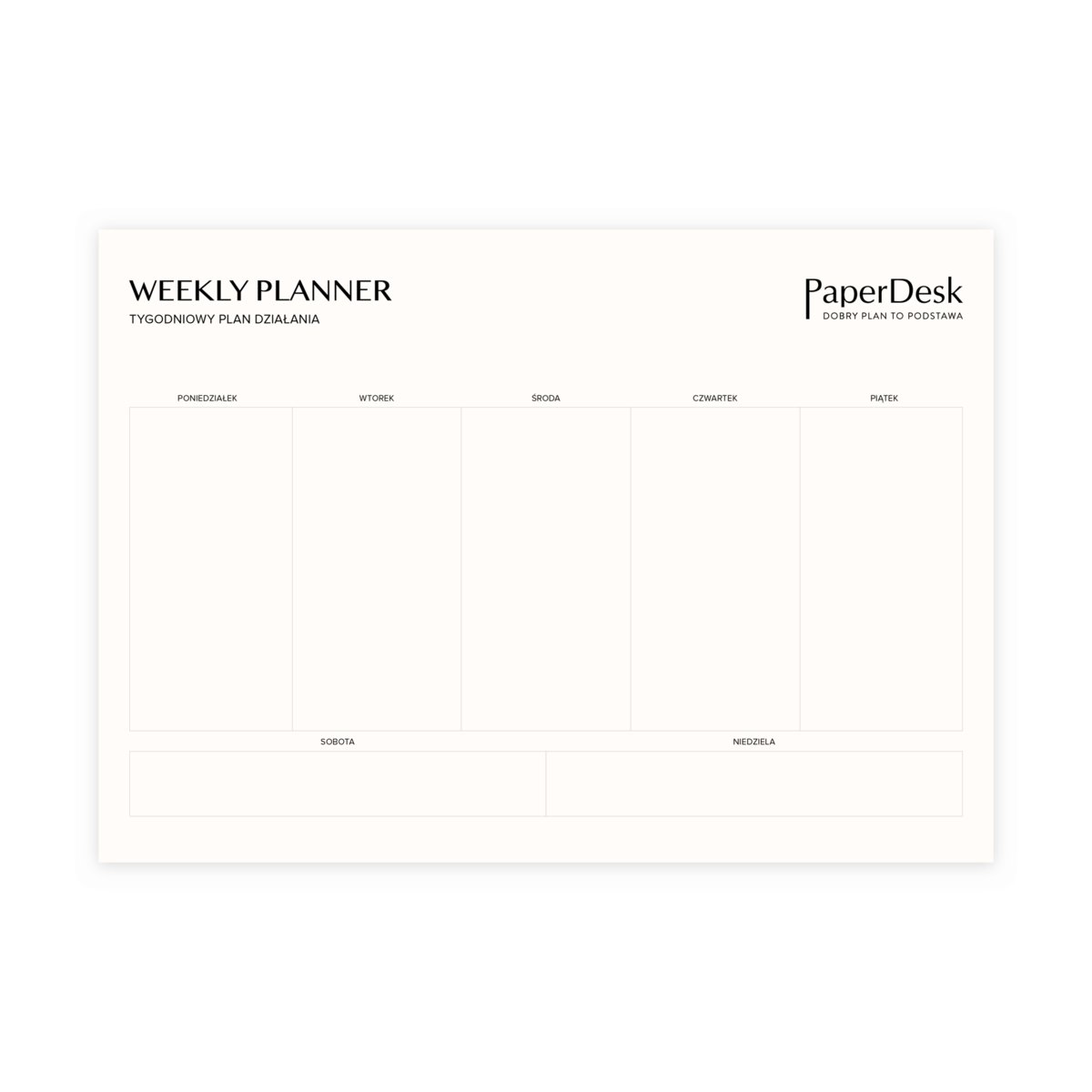 top Papierowy Maxi Planner - Tygodniowa Lista Zadań