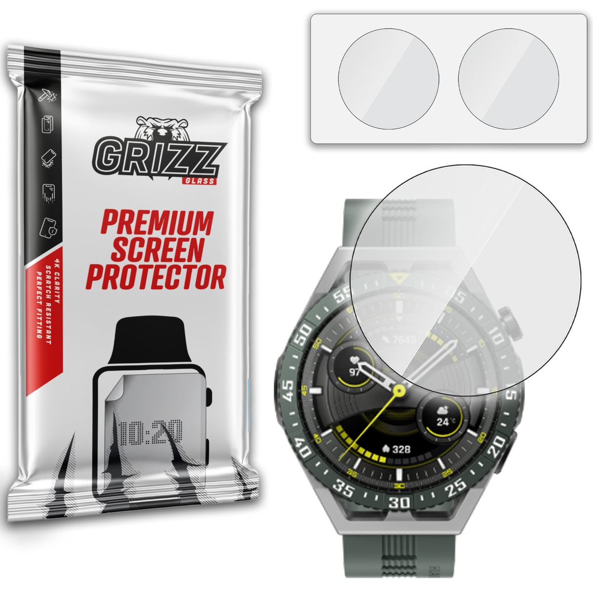 Grizzglass Hybridglass Szkło Hybrydowe Do Huawei Watch Gt 3 Se 46Mm