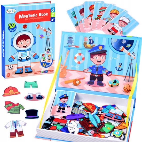Układanka Książka Magnetyczna Zawody Puzzle Magnetyczne Sorter 59 El.