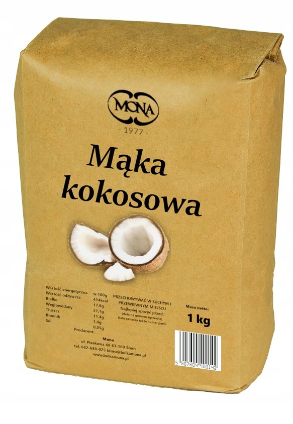 Mąka Kokosowa Mona 1 Kg Premium Bezglutenowa