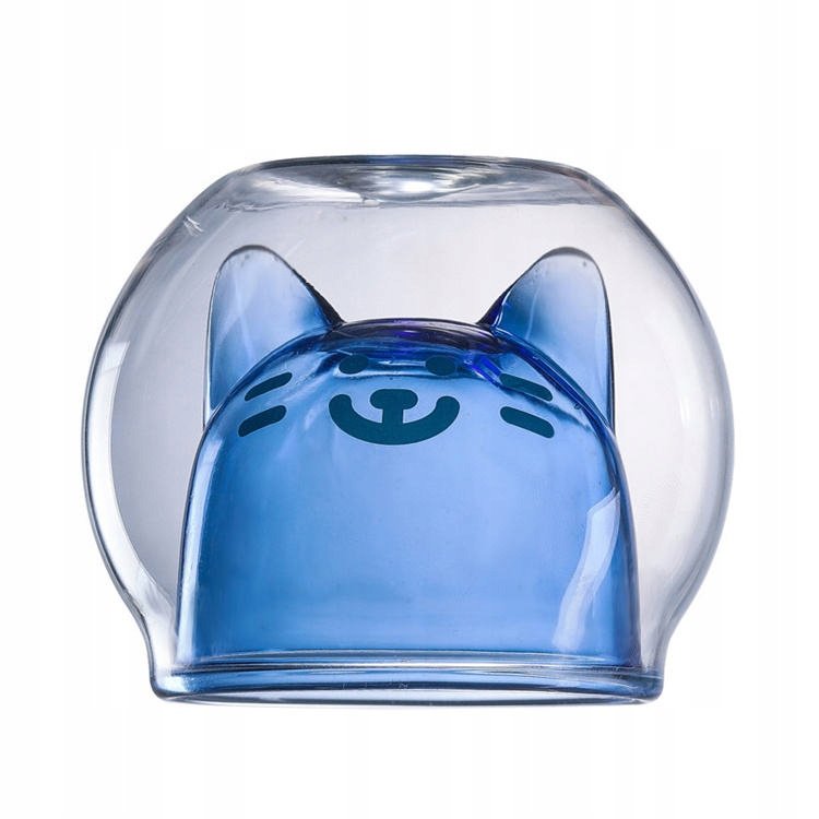 Kubek Niebieski Kot Szklanka Termiczna Prezent