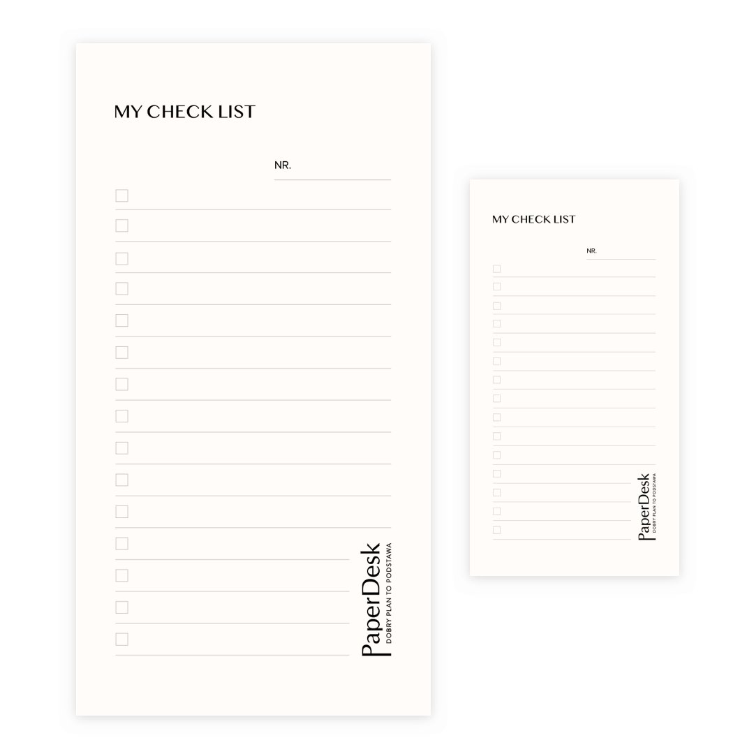Mini Original Papierowy Planner – Check Lista