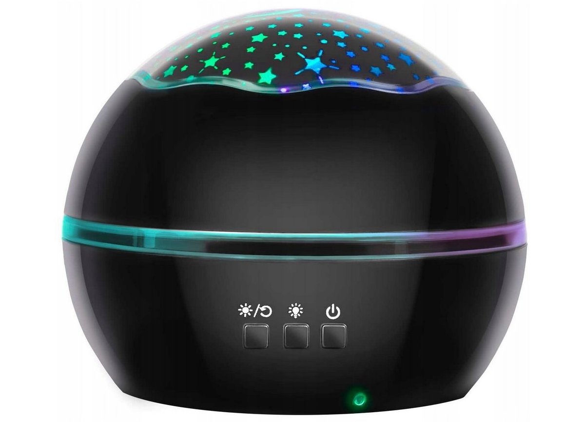 Lampka Projektor Gwiazd Star Led Obrotowy Czarny