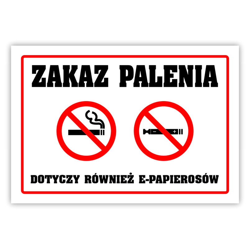 Tablica laminowana A5 - zakaz palenia
