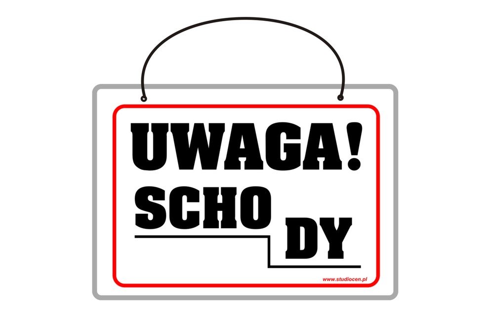 Tablica laminowana A5 - uwaga schody