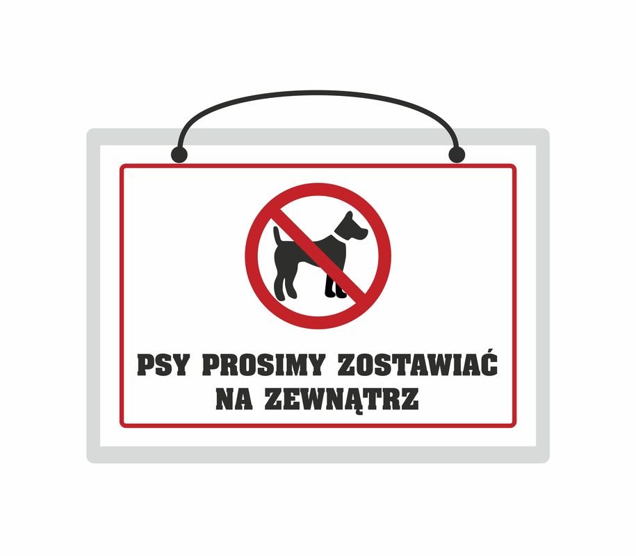 Tablica laminowana A5 - psy prosimy zostawiać na zewnątrz