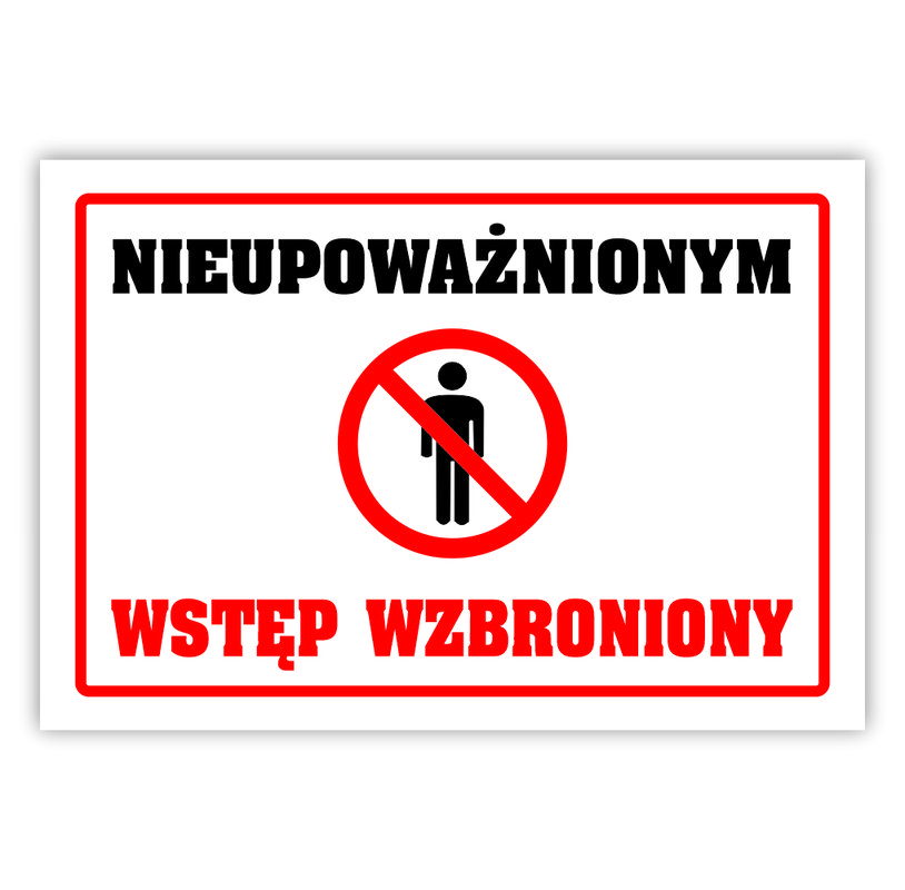 Tablica laminowana A5 - nieupoważnionym wstęp wzbroniony