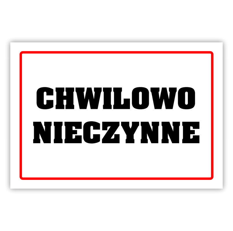 Tablica laminowana A5 - chwilowo nieczynne