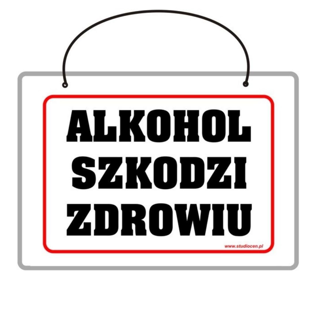 Tablica laminowana A5 - alkohol szkodzi zdrowiu