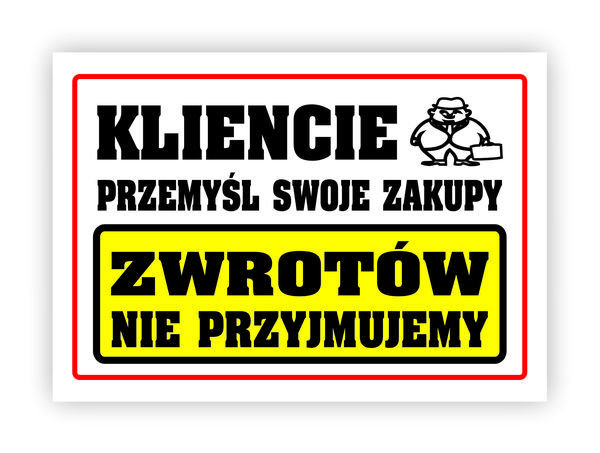 Tablica laminowana A4 - kliencie przemyśl swoje zakupy
