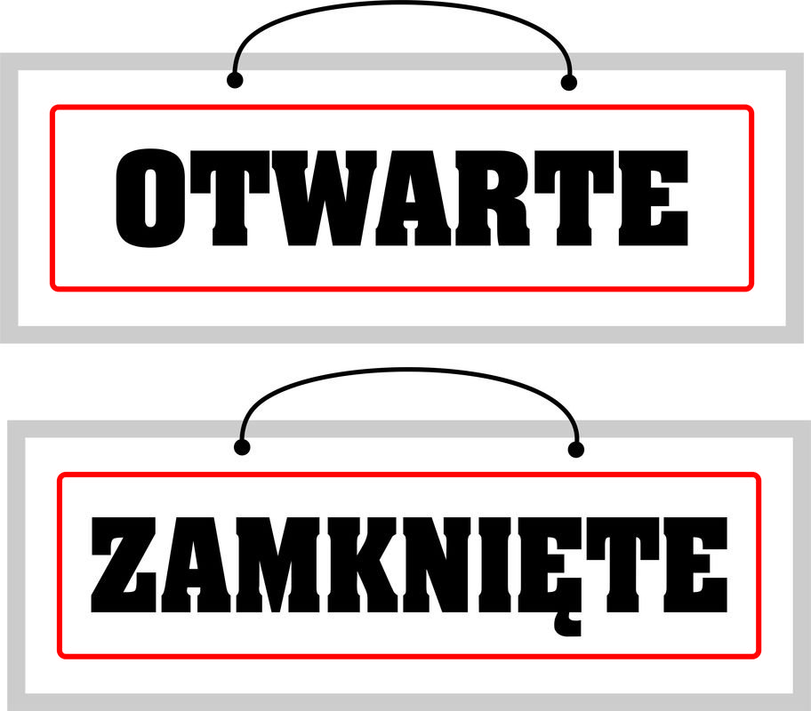 Tablica laminowana A3/2 - otwarte/zamknięte - dwustronna