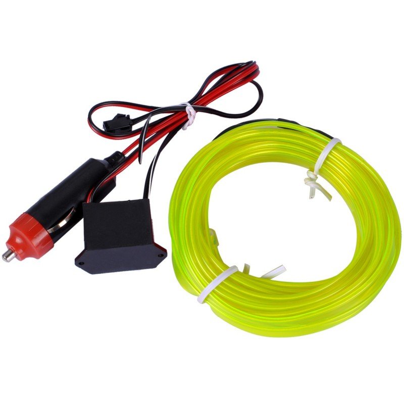 Światłowód El Wire Ambient Taśma Led 2M 12V Żółty