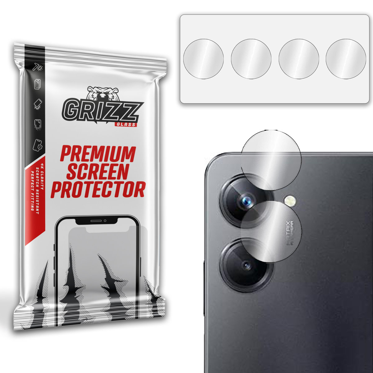 Grizzglass Hybridglass Camera Szkło Hybrydowe Na Obiektyw Do Realme 10 Pro