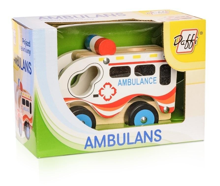 Drewniane auto - ambulans Daffi