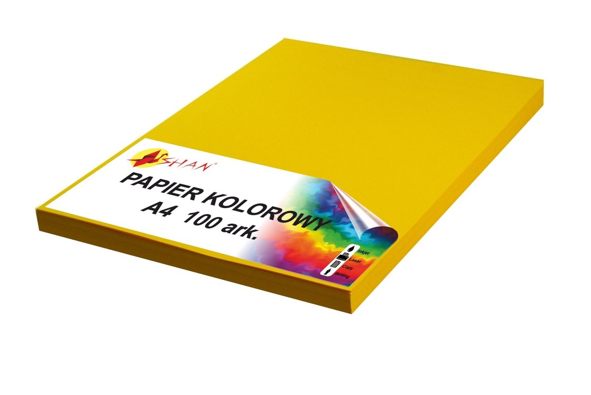 Papier kolorowy A4 80g żółty słoneczny 100 arkuszy