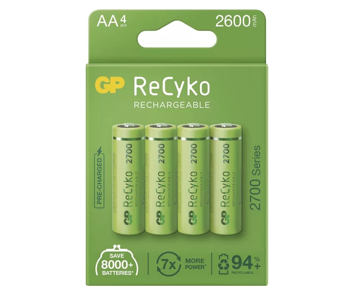 GP Batteries 4 x akumulatorki AA R6 ReCyko 2700 Series Ni-MH 2600mAh 270AAHCE-5EB4