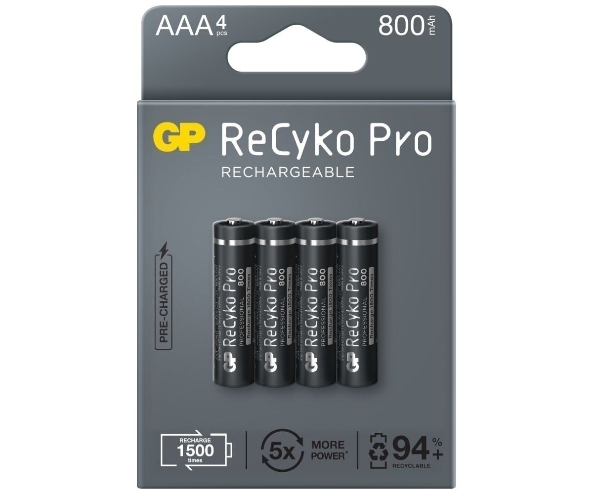 GP Batteries 4 x akumulatorki AAA R03 ReCyko Pro Ni-MH 800mAh 85AAAHCB-5EB4