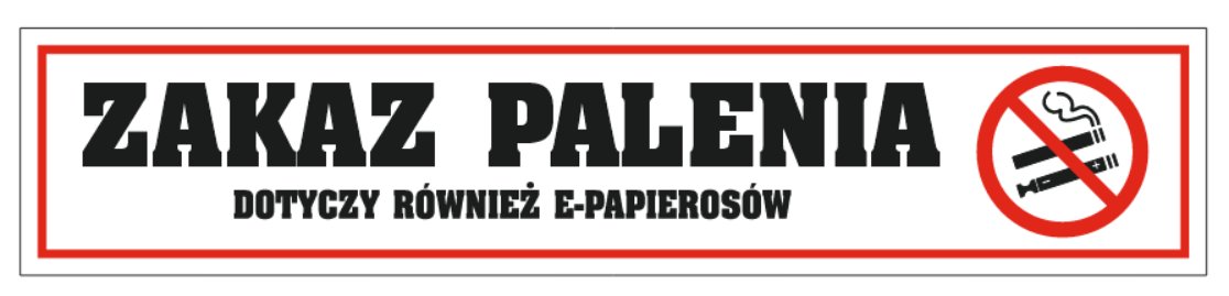 Tablica PCV 50x240 Zakaz palenia