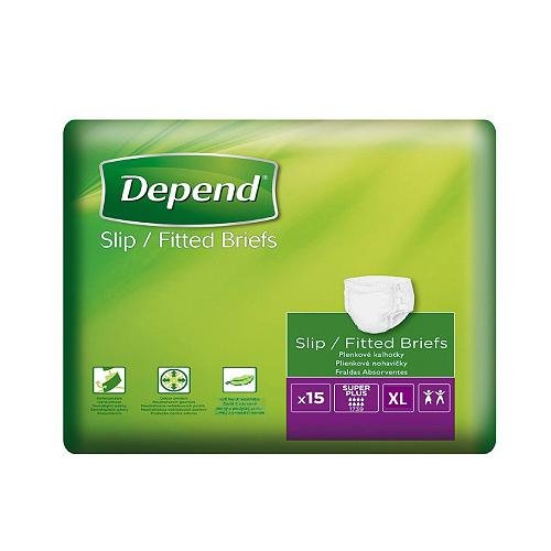 Kimberly-Clark DEPEND SLIP Super Plus rozmiar L Pieluchy dla dorosłych, 15 szt