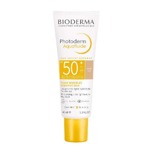 Фото - Тональний крем та база під макіяж Bioderma Photoderm Aquafluide SPF 50 Ultralekki fluid Jasny, 40 ml 