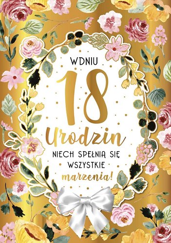 Kartka Na 18 Urodziny Dla Dziewczyny Dk903