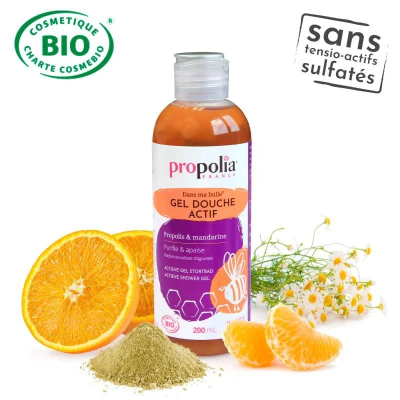 Bio Propolia Propolia żel pod prysznic z Propolisem i Mandarynką - 200ml - ECOCERT