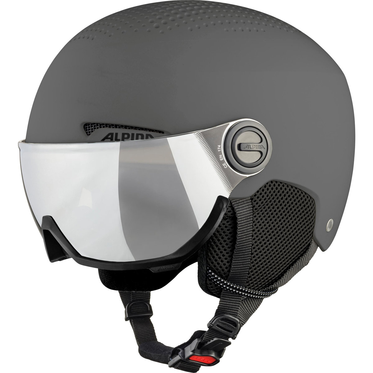 ALPINA ARBER VISOR Q-LITE zimowy kask narciarski snowboardowy z szybą, szary mat 58-61