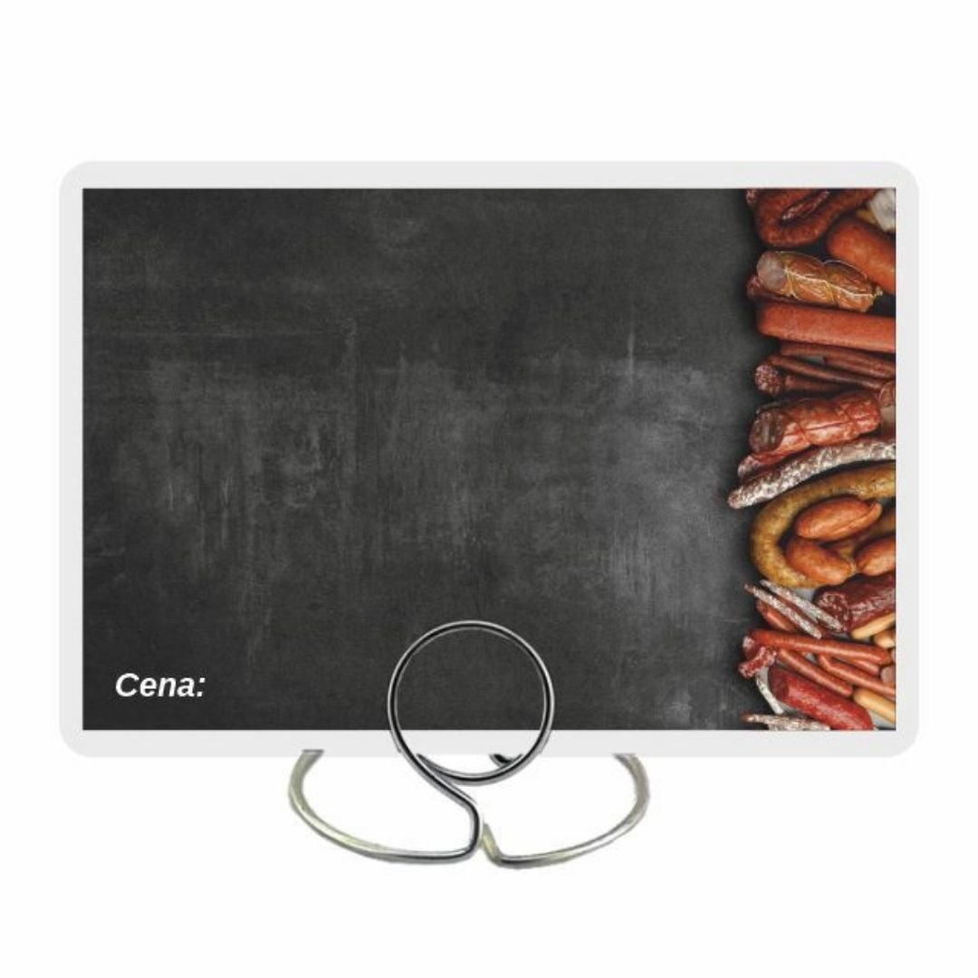 Cenówki Laminowane Czarne 65X95 - Wędliny 50 Szt.