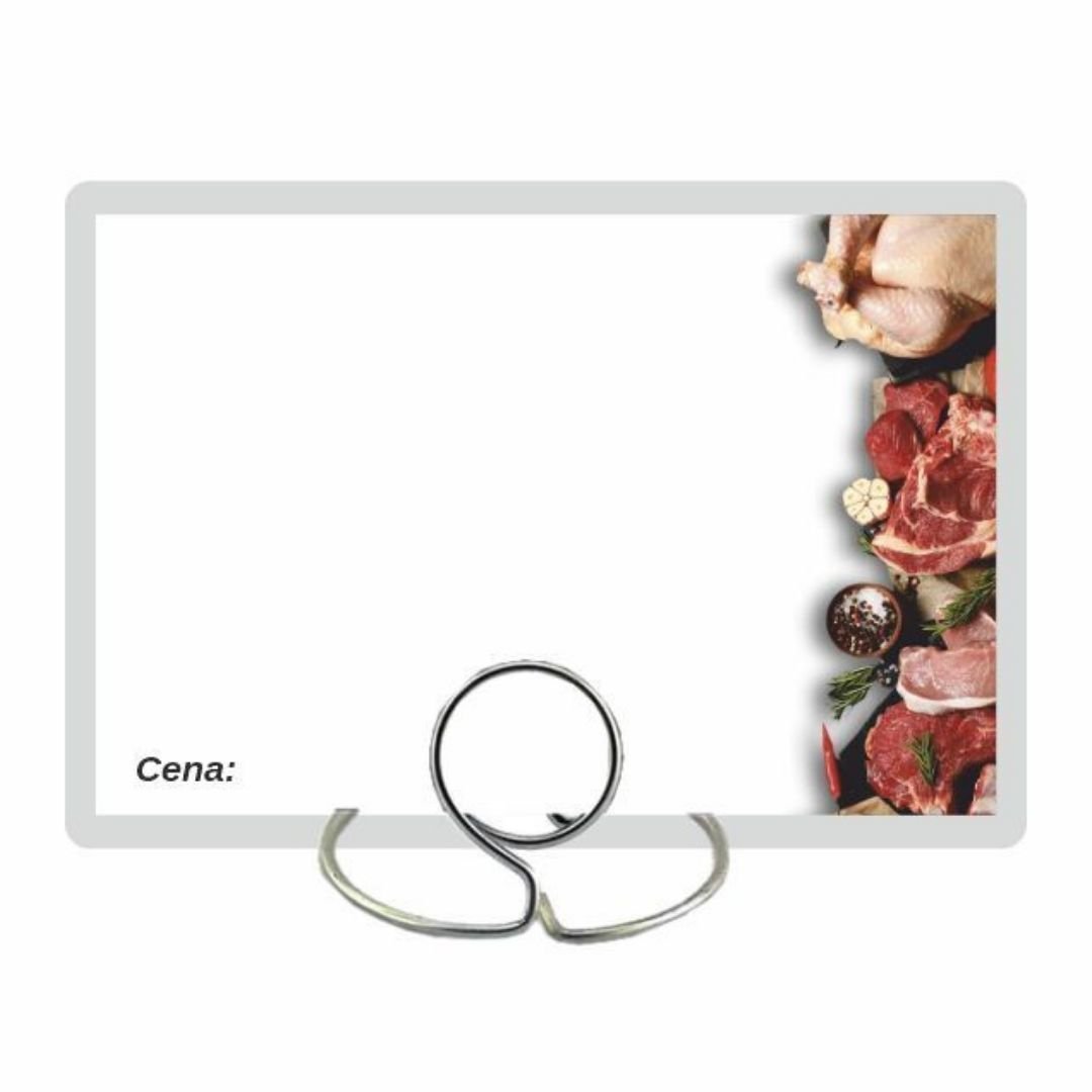 Cenówki Laminowane Białe 65X95 - Mięso 50 Szt.