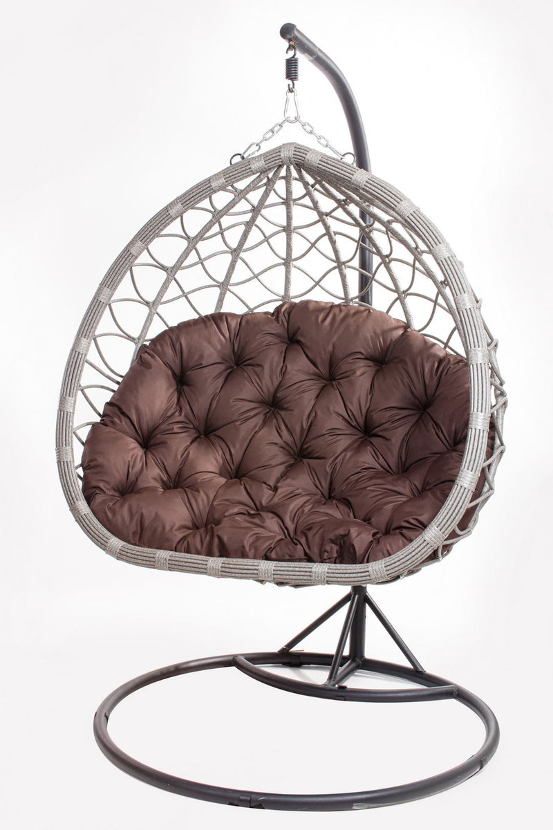 Poduszka na fotel wiszący typu kokon 100x130cm. (cena nie obejmuje mebla!) / wodoodporne poduszki ogrodowe, kolor brązowy