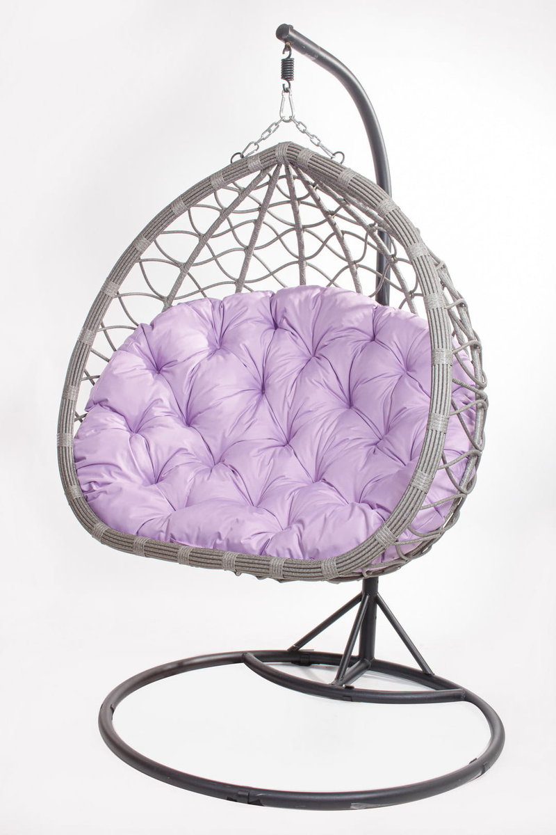 Poduszka na fotel wiszący typu kokon 100x130cm. (cena nie obejmuje mebla!) / wodoodporne poduszki ogrodowe, kolor jasny fiolet