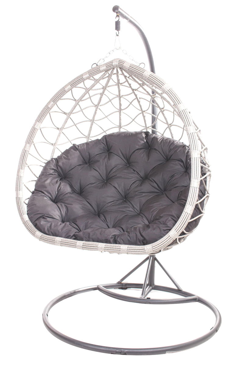 Poduszka na fotel wiszący typu kokon 100x130cm. (cena nie obejmuje mebla!) / wodoodporne poduszki ogrodowe, kolor antracyt