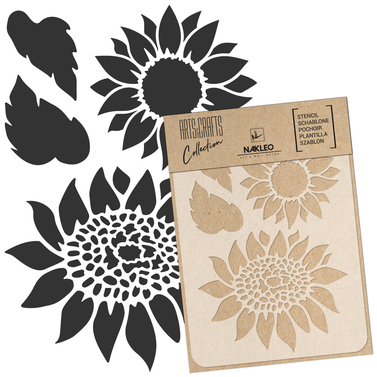 szablon malarski scrapbooking – craft // SŁONECZNIKI - A3 (30x42cm)