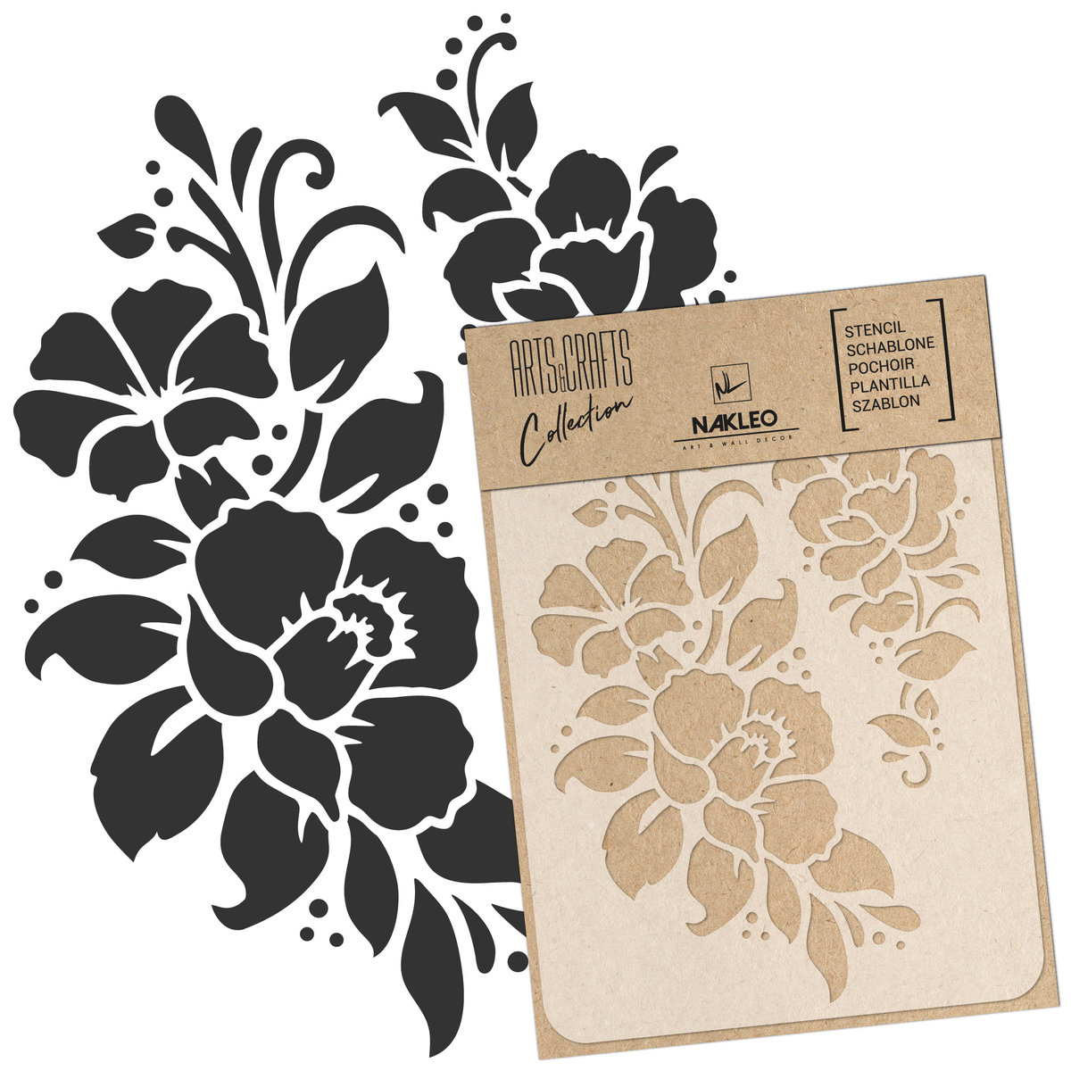 szablon malarski scrapbooking – craft // KWIATY – RAMKA #2 - A5 (15x21cm)