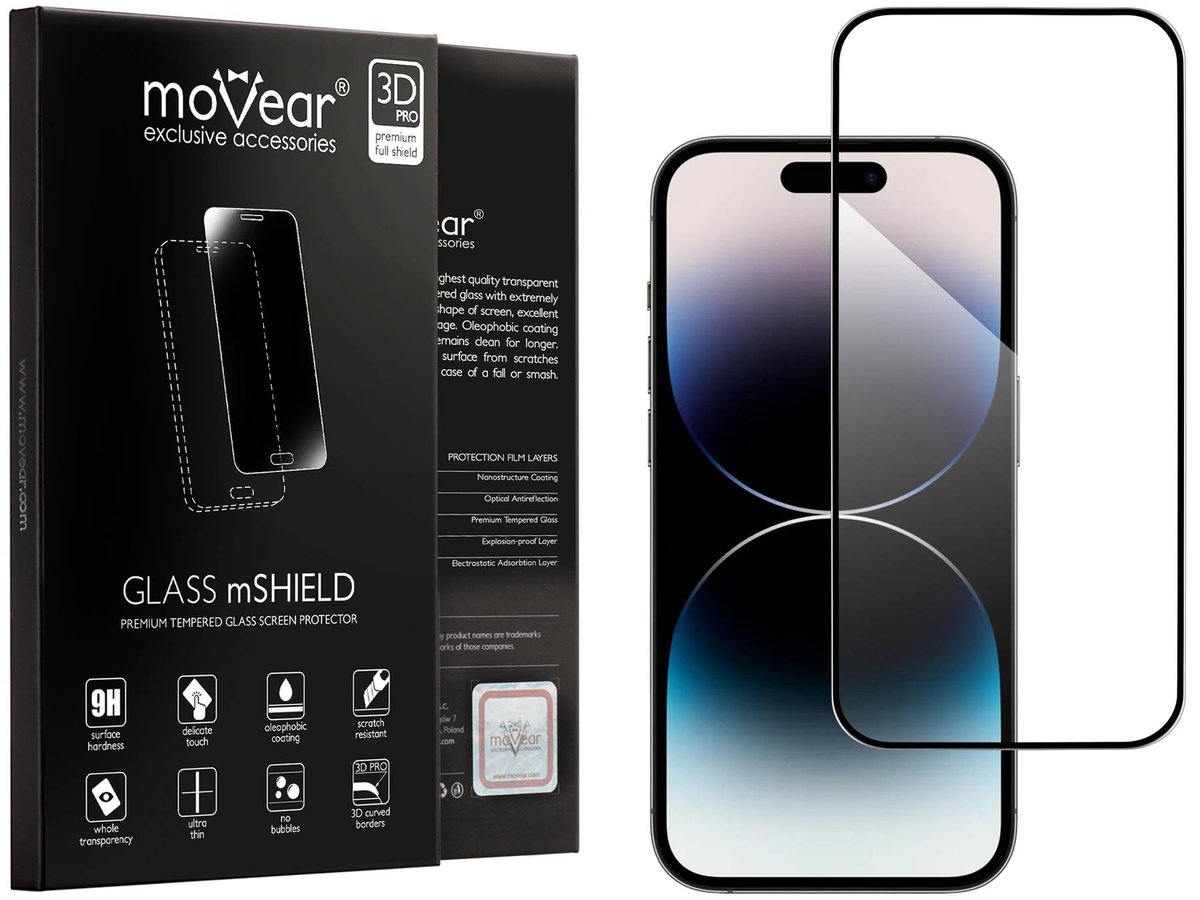 moVear 3D Pro-E - Szkło Hartowane Do Apple Iphone 14 Pro (6.1