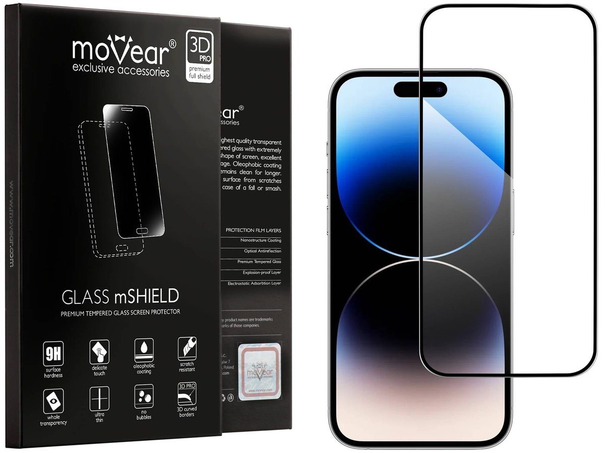 moVear 3D Pro-E - Szkło Hartowane Do Apple Iphone 14 Pro Max (6.7