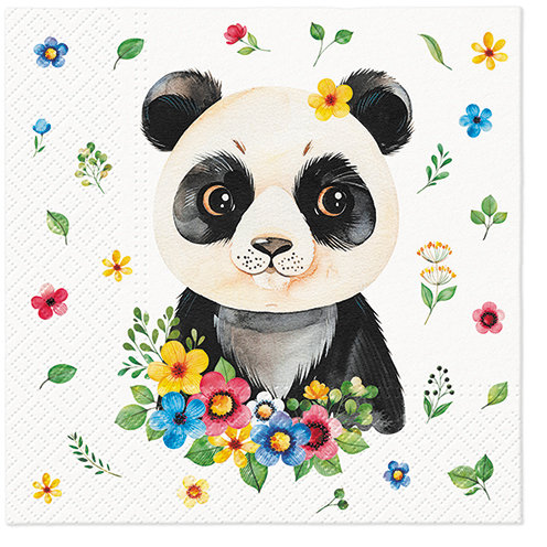Serwetki kwiatowa panda 33x33cm 20szt - PAW