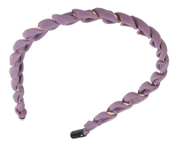 Ecarla, Opaska do włosów pleciona - ze złotym splotem 03, Wrzosowa