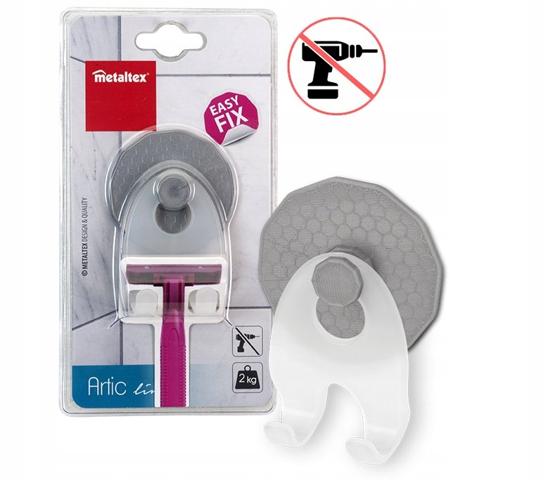 Metaltex Artic podwójnymi hakami z EasyFix samoprzylepne ebeh gumką/zawieszenie MT402732010
