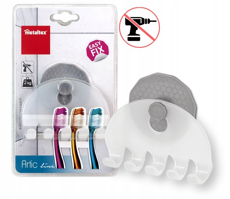 Metaltex Artic szczoteczki do zębów z EasyFix samoprzylepne ebeh gumką/zawieszenie MT402734010