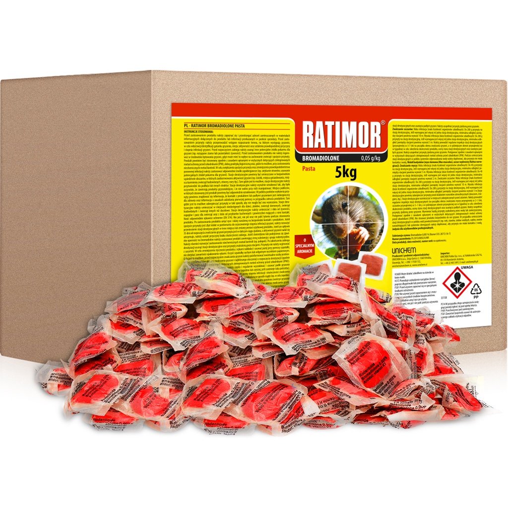 Trutka Na Myszy I Szczury 5Kg Ratimor Czerwona Pasta Bromadiolone Trucizna Substancja Środek Na Myszy Szczury Gryzonie