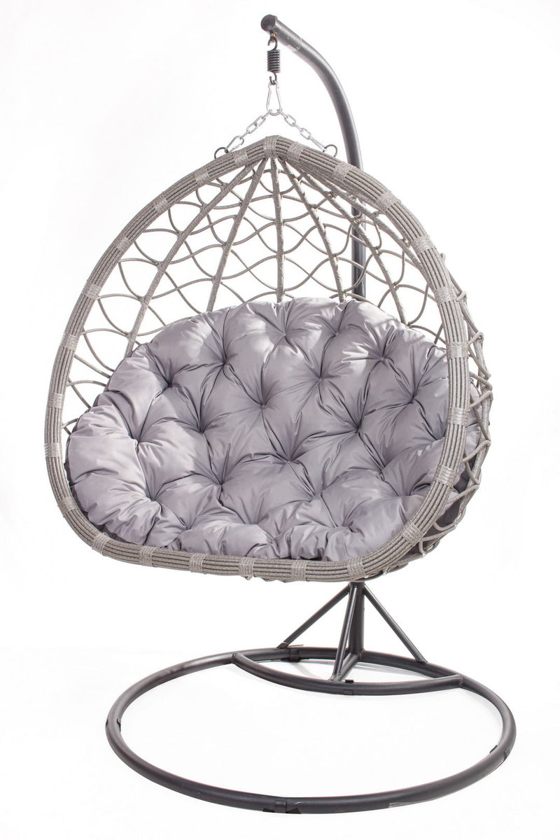 Poduszka na fotel wiszący typu kokon 100x110cm. (cena nie obejmuje mebla!) / wodoodporne poduszki ogrodowe, kolor szary