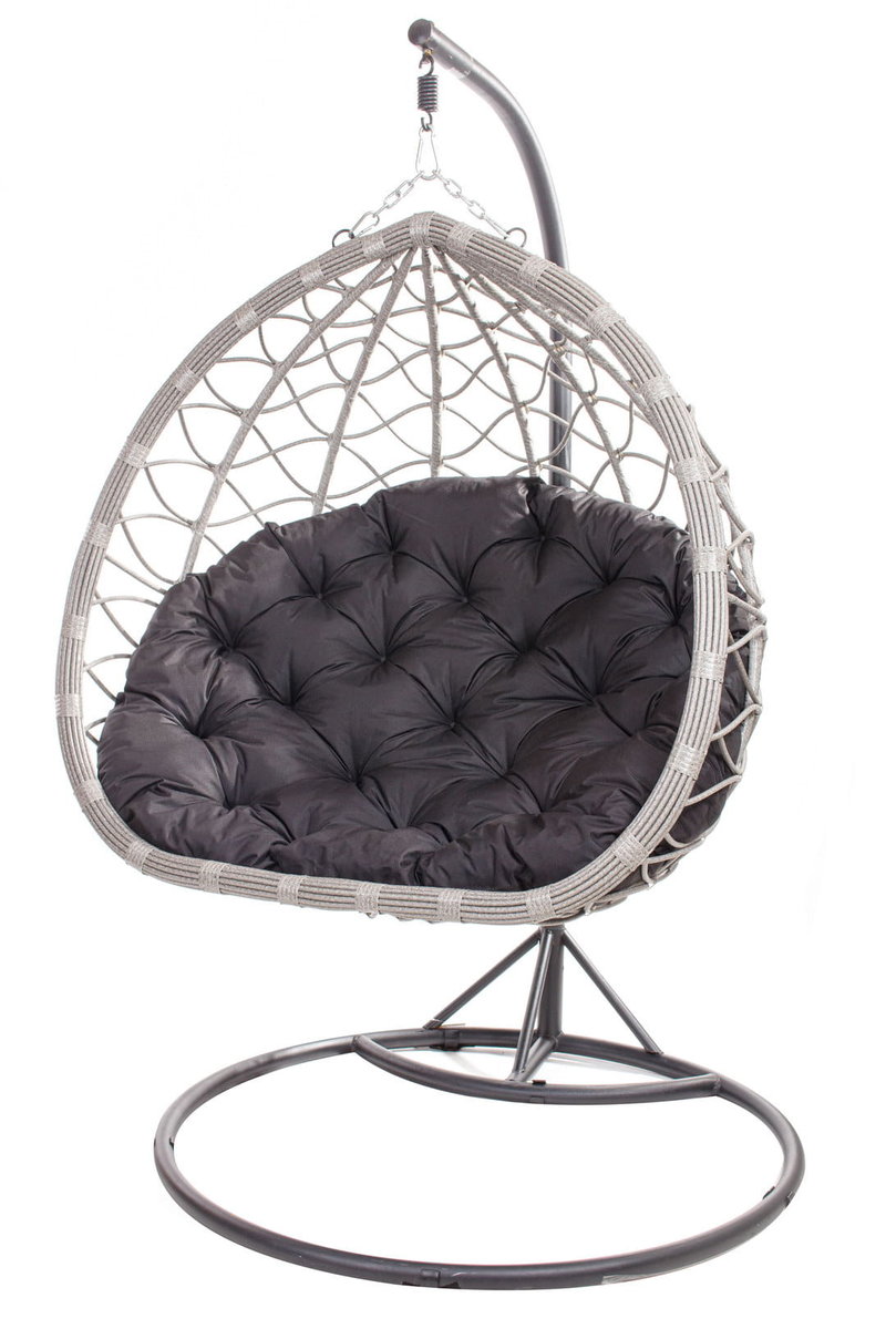 Poduszka na fotel wiszący typu kokon 100x110cm. (cena nie obejmuje mebla!) / wodoodporne poduszki ogrodowe, kolor czarny