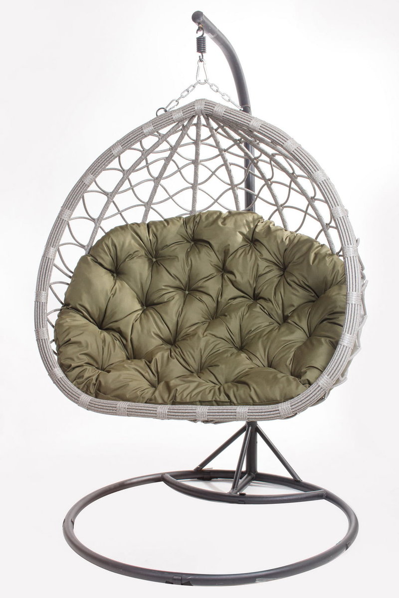 Poduszka na fotel wiszący typu kokon 100x110cm. (cena nie obejmuje mebla!) / wodoodporne poduszki ogrodowe, kolor zielony