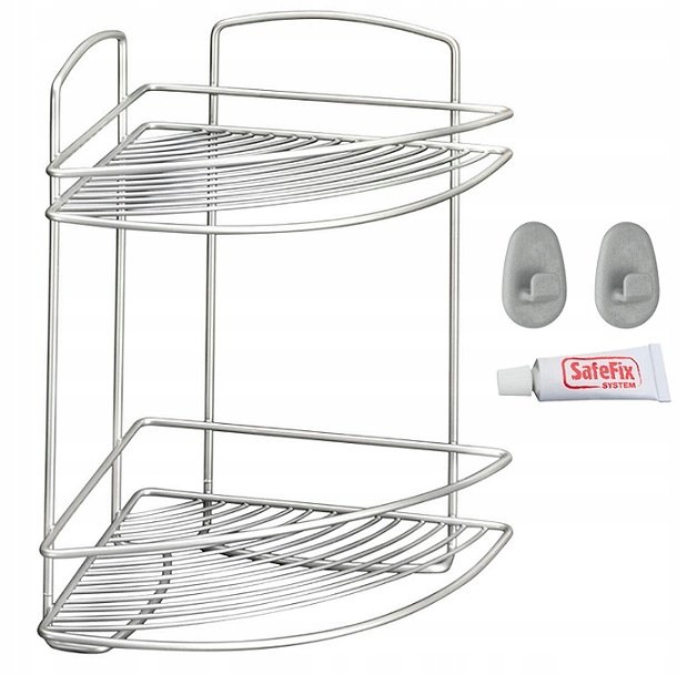 Dwupiętrowa narożna półka łazienkowa Metaltex Onda Corner